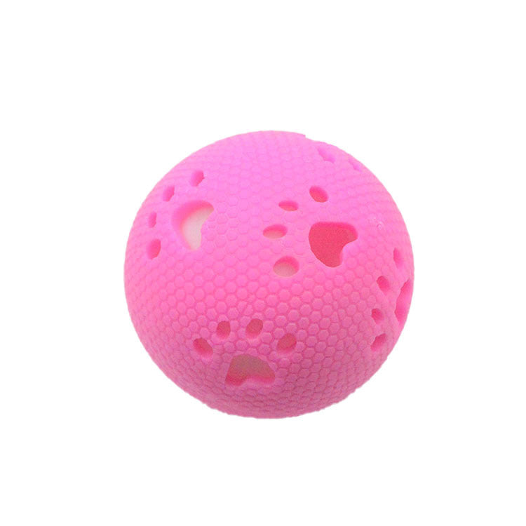 Pet TPR Hollow Footprint Luminous Ball Interactive Toy