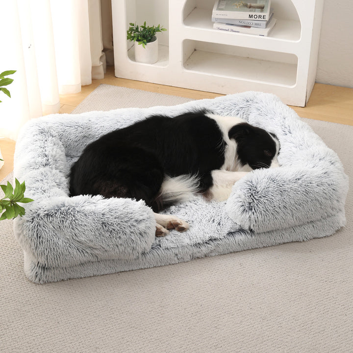 Plush Round Pet Bed Warm Winter Cushion