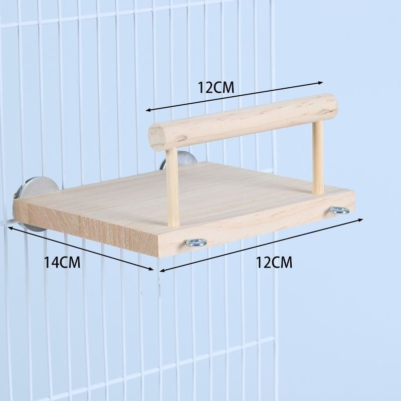 Pet Solid Wood Bird Cage Climbing Platform Toy
