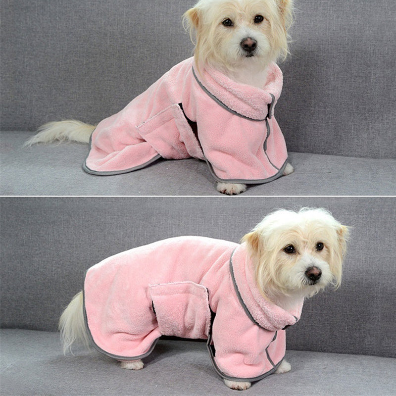 Pet Quick Dry Microfiber Absorbent Bath Towel Bathrobe