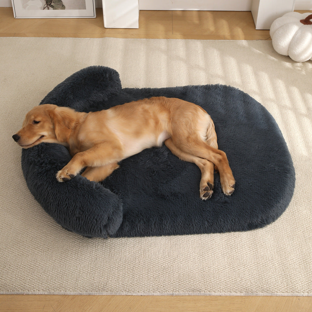 Plush Pet Bed With Warm Cushion