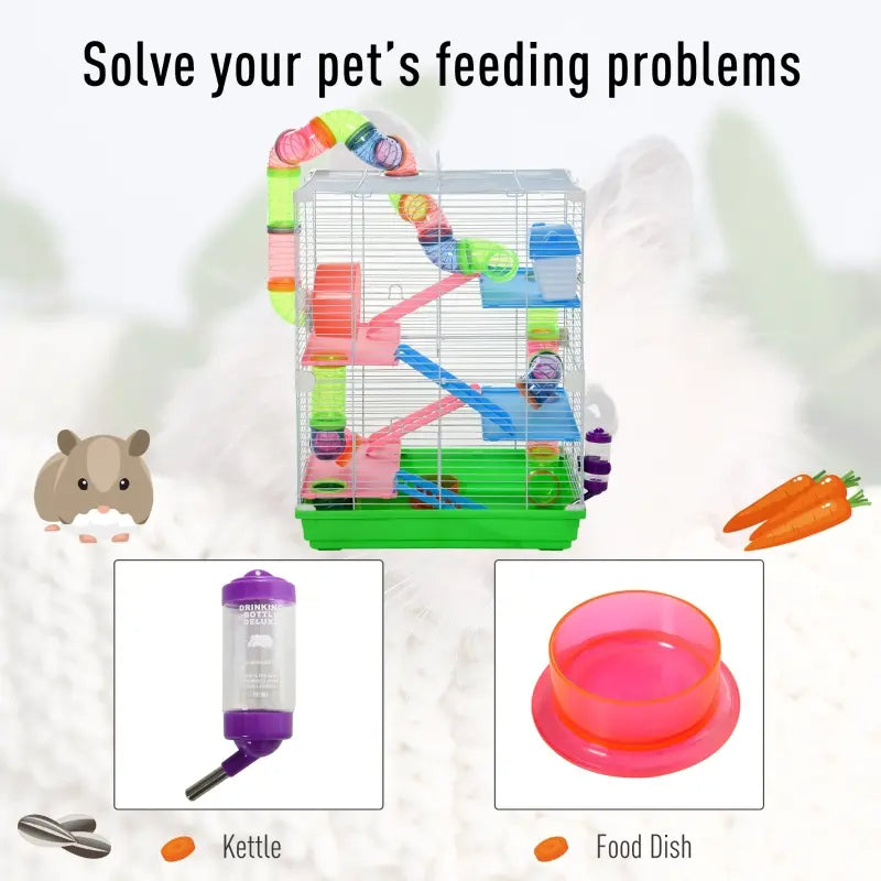Pet Five Tier Hamster Cage Portable Travel Carrier
