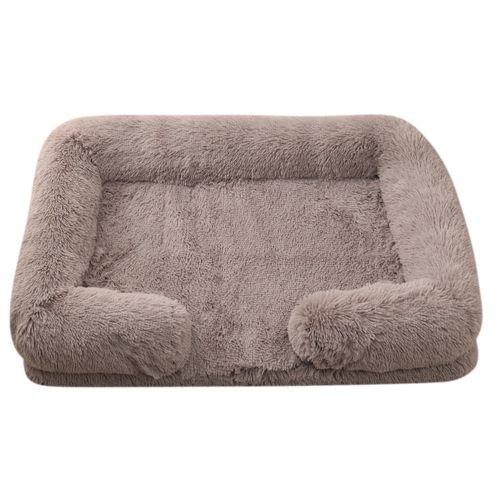 Plush Round Pet Bed Warm Winter Cushion