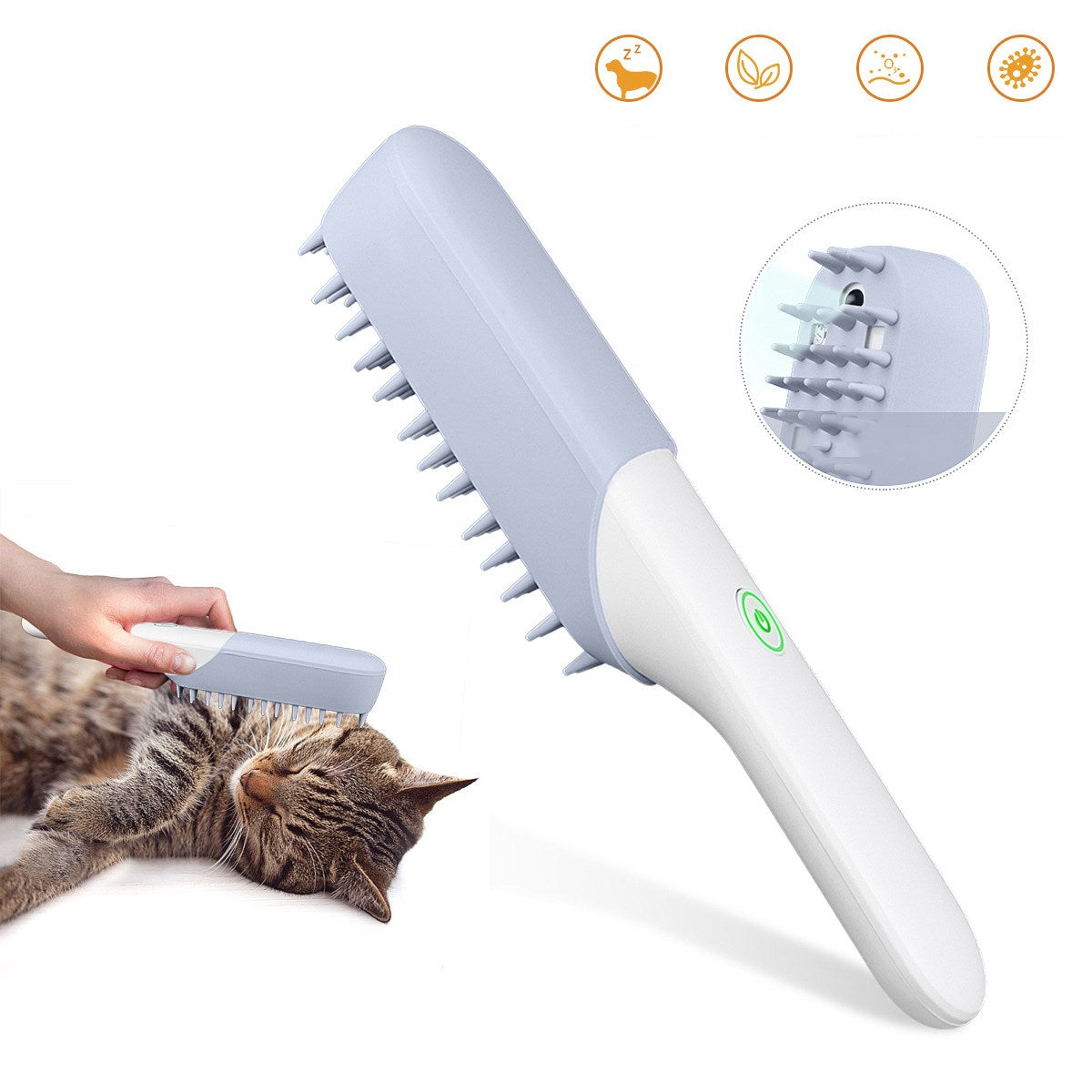 Silicone Pet Massage Brush With Deodorizing And Fur Removal