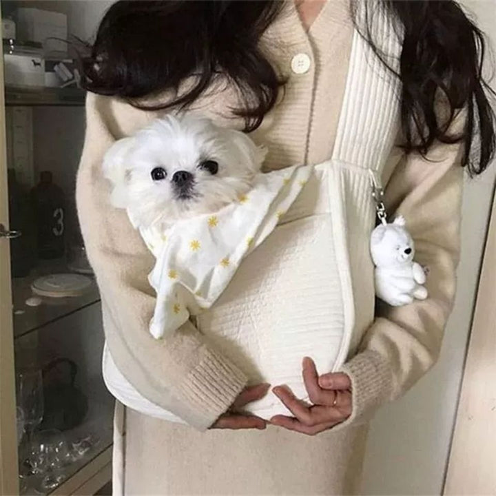 Handmade Breathable Canvas Pet Travel Shoulder Bag