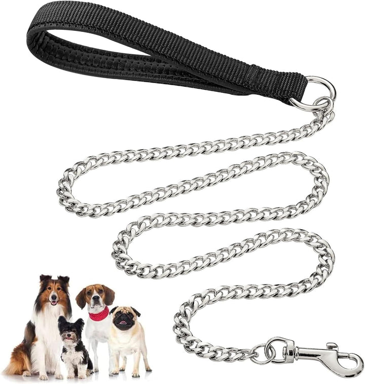 Heavy Duty Metal Pet Leash Chew-Proof Padded Handle
