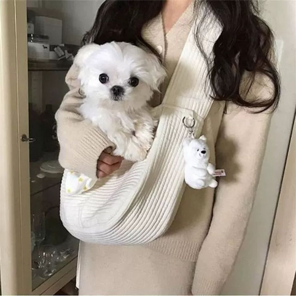 Handmade Breathable Canvas Pet Travel Shoulder Bag