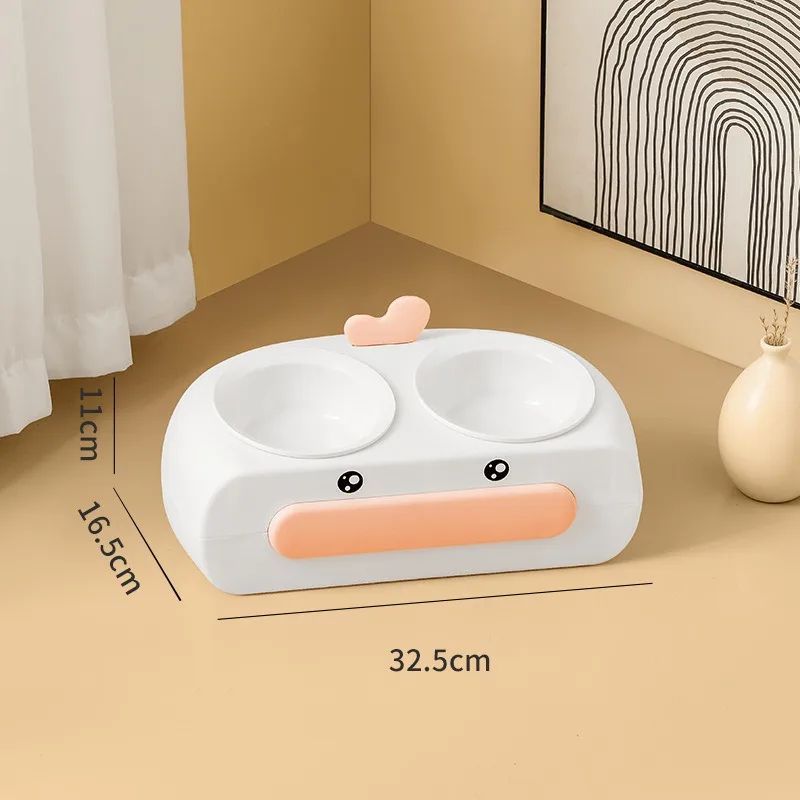 Duck-Shaped Double Pet Food and Water Bowl
