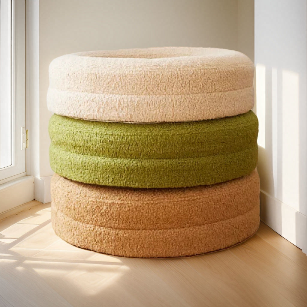 Solid Color Round Pet Bed Comfortable Nest