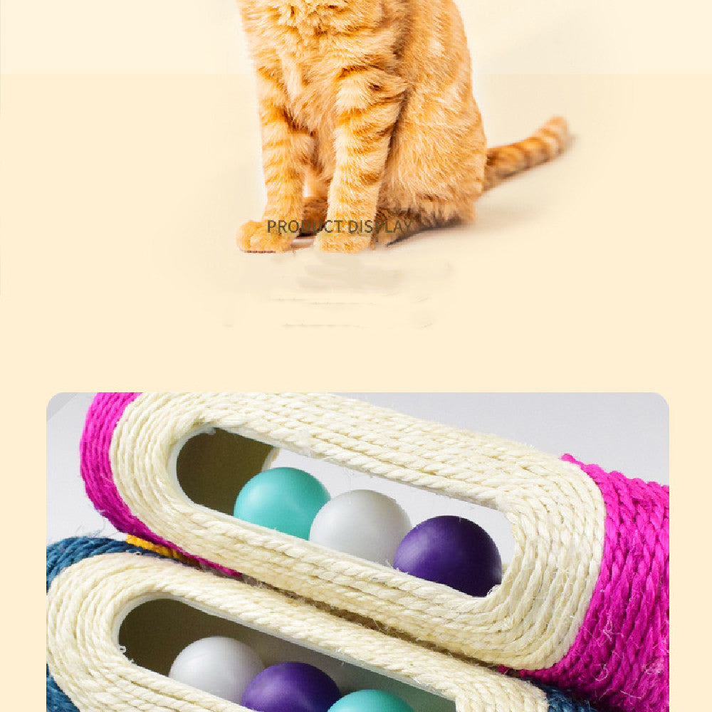 Long Sisal Pet Drum Toy Set
