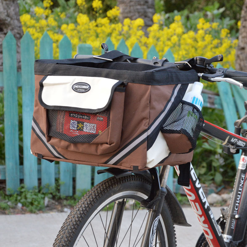 Pet Bicycle Carrier Bag Removable Front Handlebar Basket