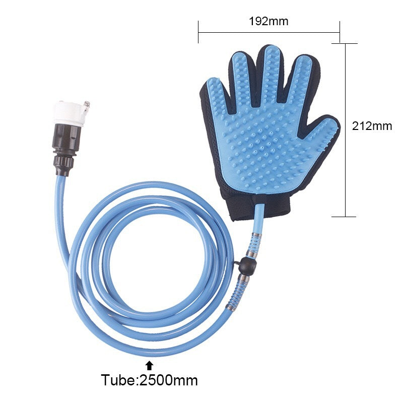 Five-Finger Pet Shower Gloves With Spray Massage Brush