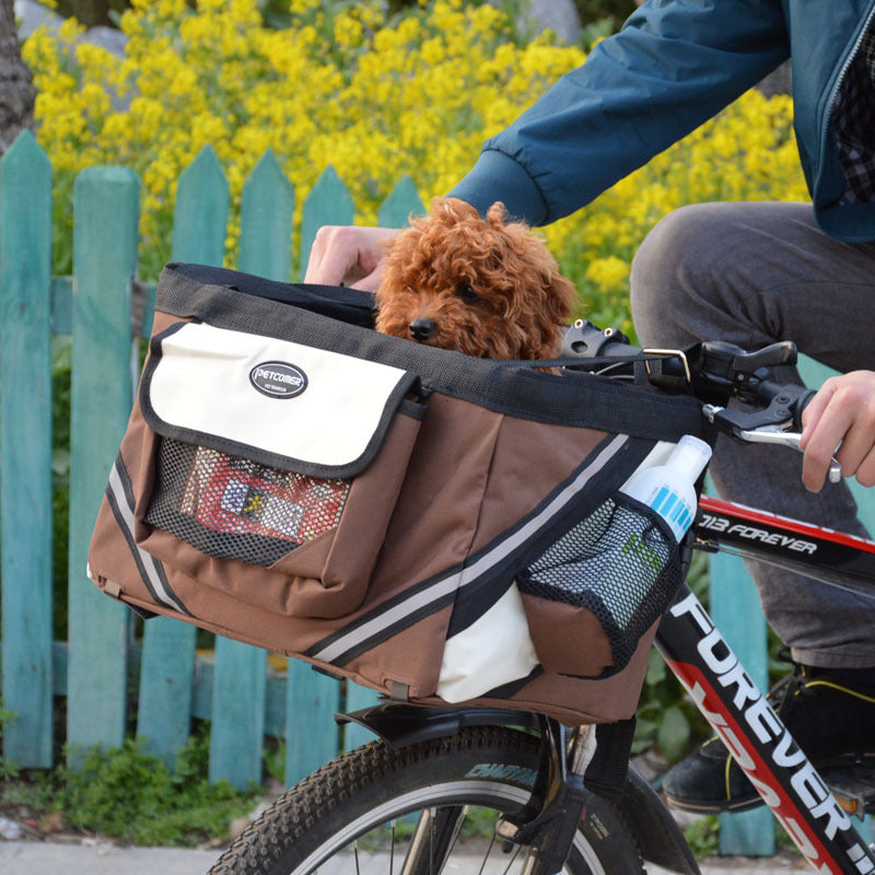 Pet Bicycle Carrier Bag Removable Front Handlebar Basket