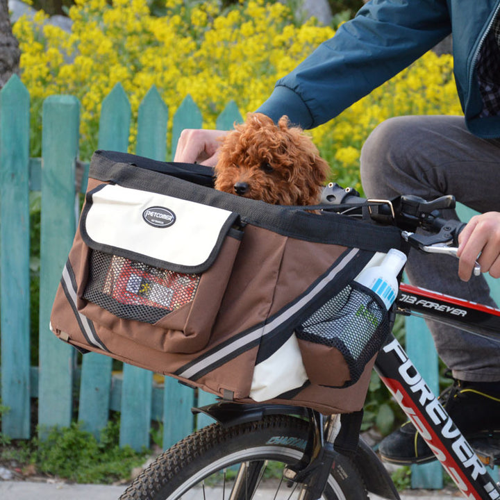Pet Bicycle Carrier Bag Removable Front Handlebar Basket
