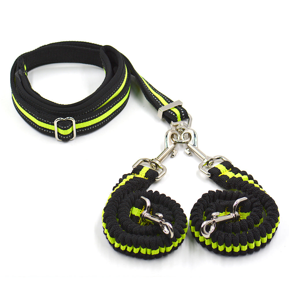 Adjustable Double-Head Nylon Pet Leash
