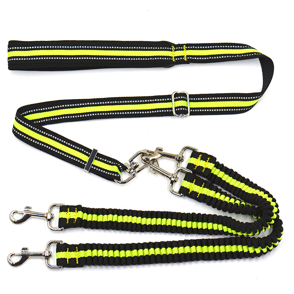 Adjustable Double-Head Nylon Pet Leash