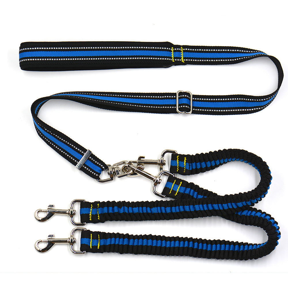 Adjustable Double-Head Nylon Pet Leash