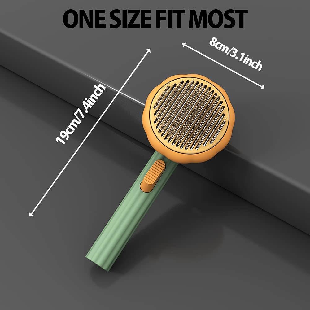 Self-Cleaning Pumpkin Pet Slicker Brush For Grooming
