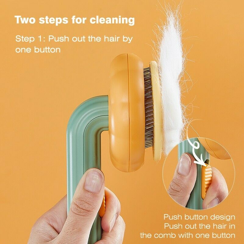 Self-Cleaning Pumpkin Pet Slicker Brush For Grooming