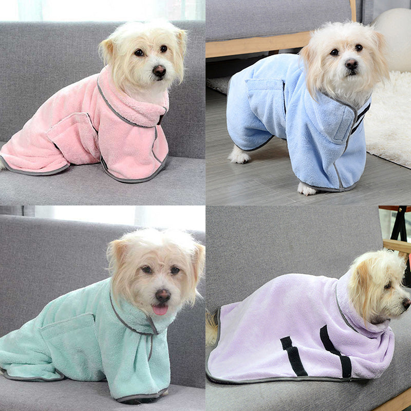 Pet Quick Dry Microfiber Absorbent Bath Towel Bathrobe