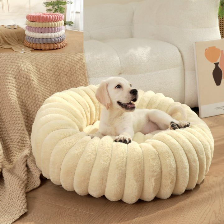 High Weight Plush Pet Bed Warm Round Nest