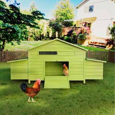 Pet Large Wooden Outdoor Chicken Coop Nesting Box Cage