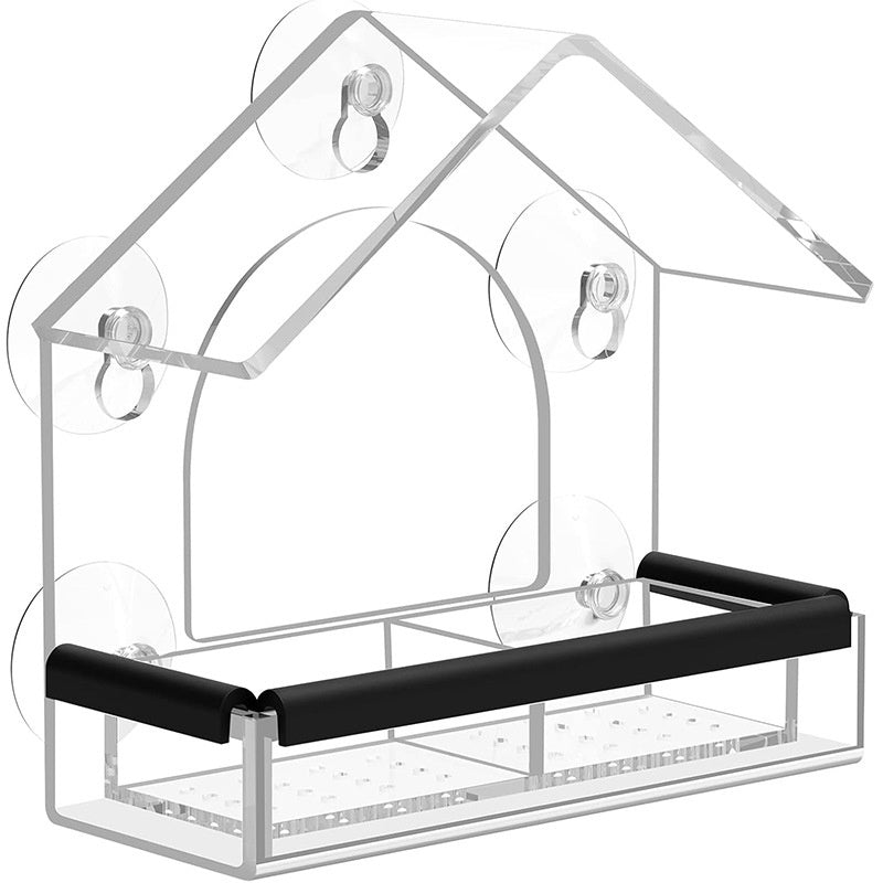 Pet Acrylic Transparent Wall-Mounted Bird Feeder Cage