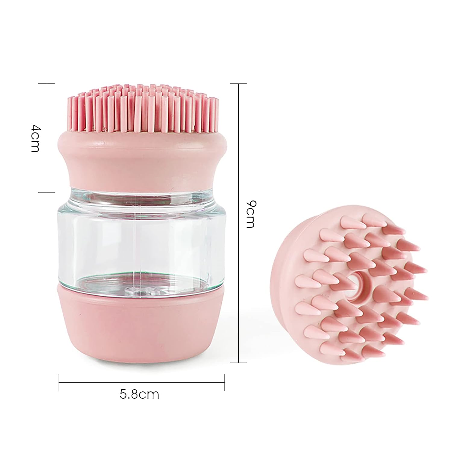 Silicone Pet Bath Grooming Brush With Shampoo Dispenser