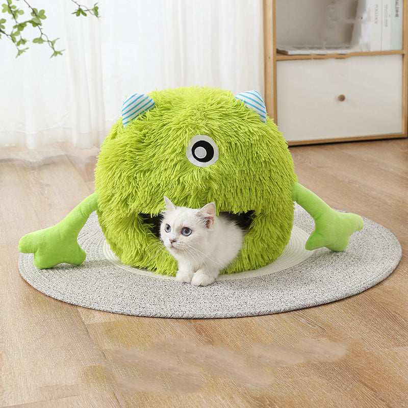 Machine Washable Fluffy Round Calming Pet Bed