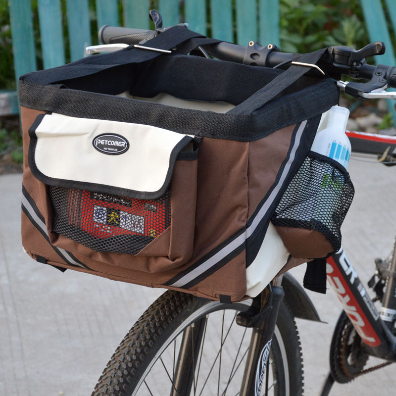 Pet Bicycle Carrier Bag Removable Front Handlebar Basket