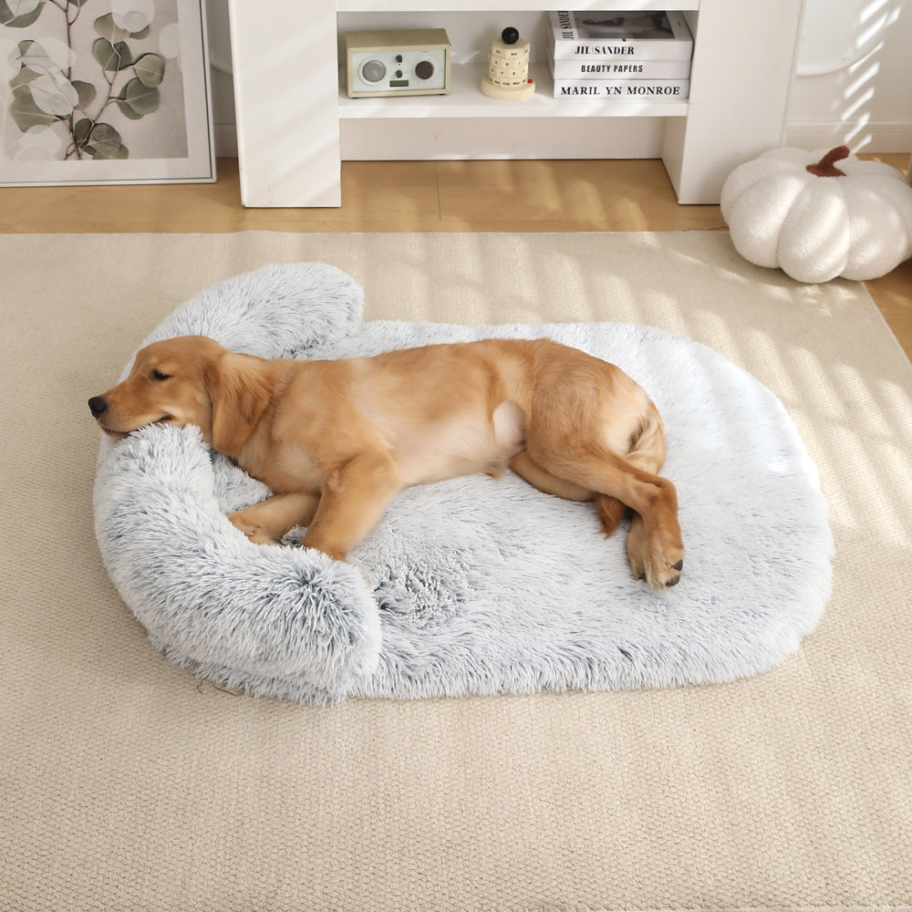 Plush Pet Bed With Warm Cushion