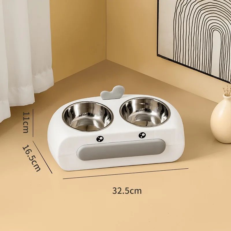 Duck-Shaped Double Pet Food and Water Bowl