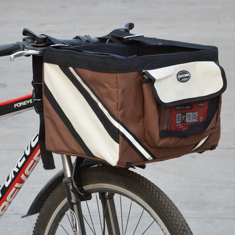 Pet Bicycle Carrier Bag Removable Front Handlebar Basket