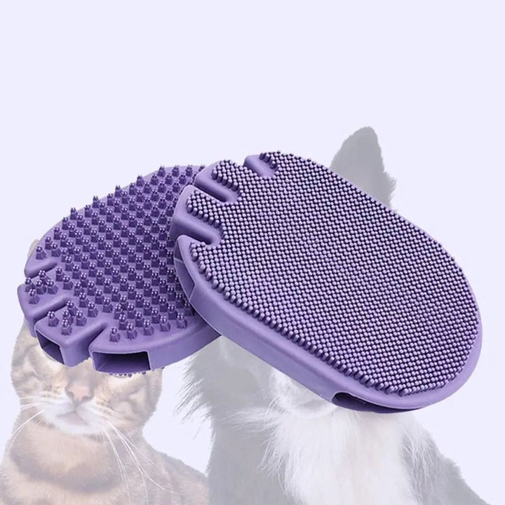 Dual-Sided Soft Bristle Pet Grooming and Shampoo Brush