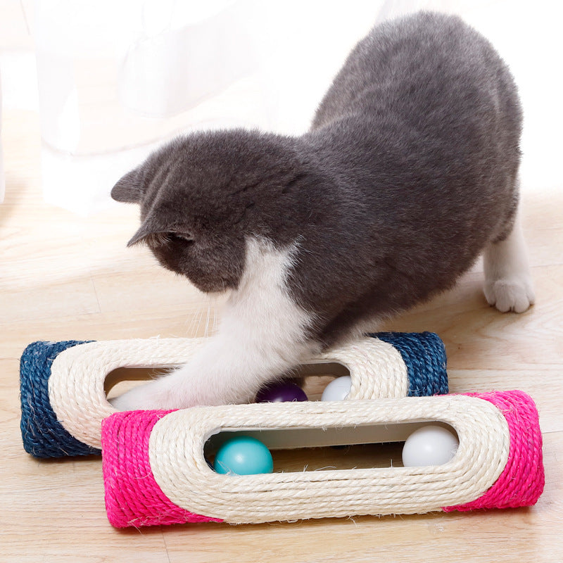 Long Sisal Pet Drum Toy Set
