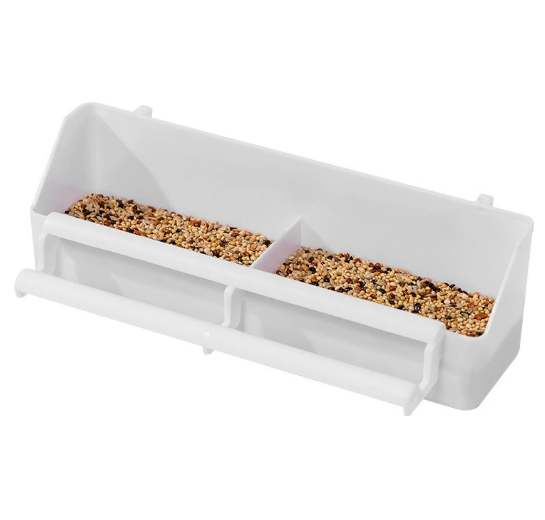 Pet White Bird Feeding Box Station