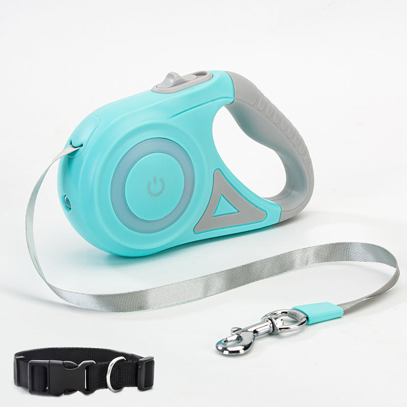 Retractable Pet Leash With Collar And LED Spotlight
