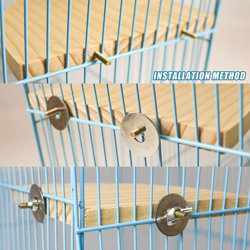 Pet Solid Wood Bird Cage Climbing Platform Toy