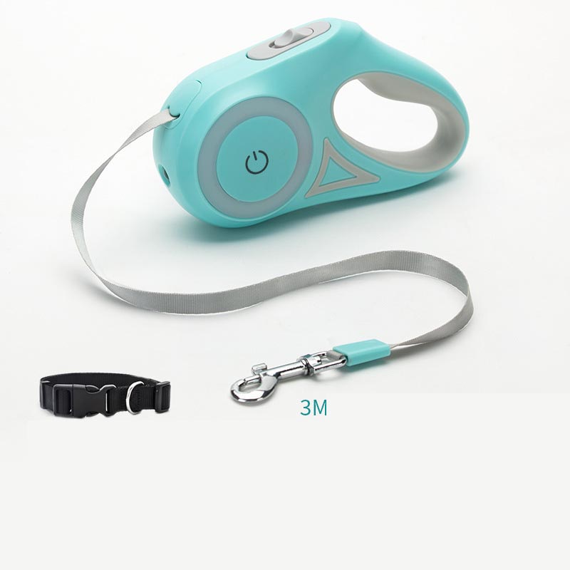Retractable Pet Leash With Collar And LED Spotlight