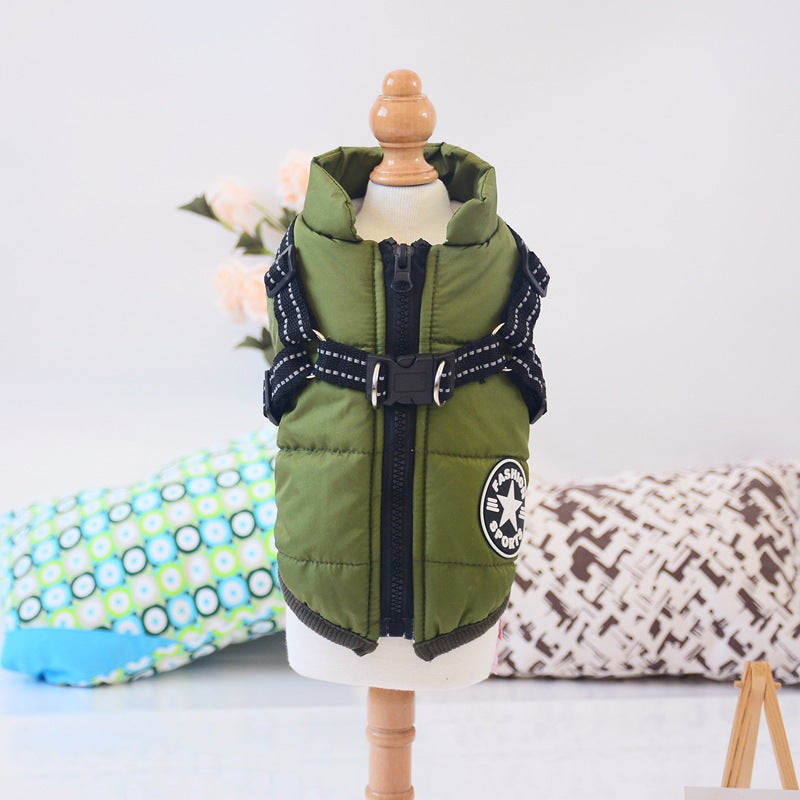 Pet Waterproof Winter Harness Coat Jacket