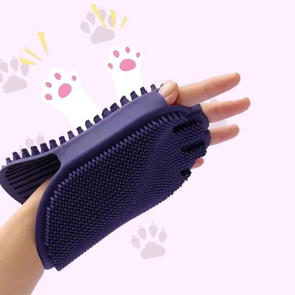 Dual-Sided Soft Bristle Pet Grooming and Shampoo Brush