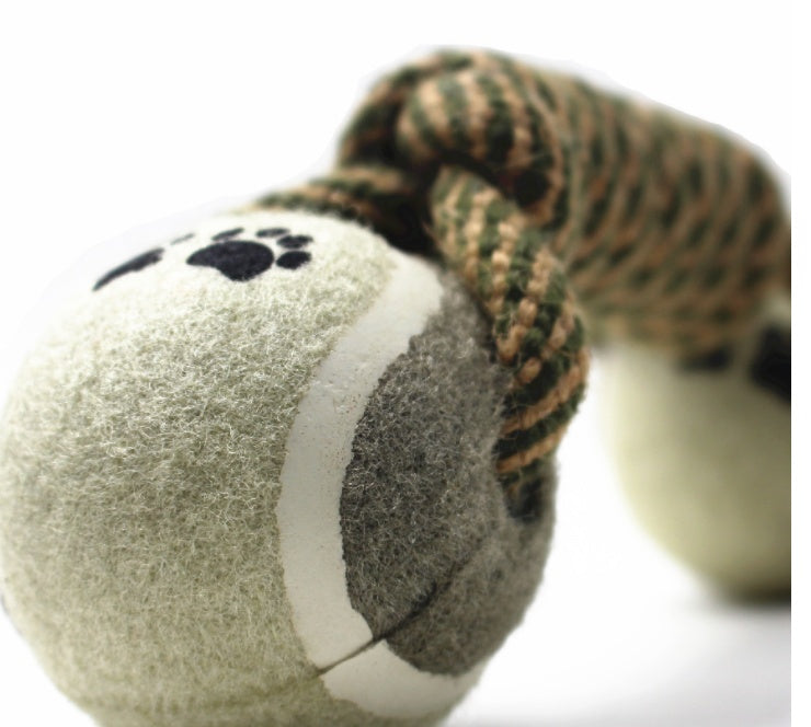 Cotton Rope Tennis Dumbbell Pet Chew Interactive Toy