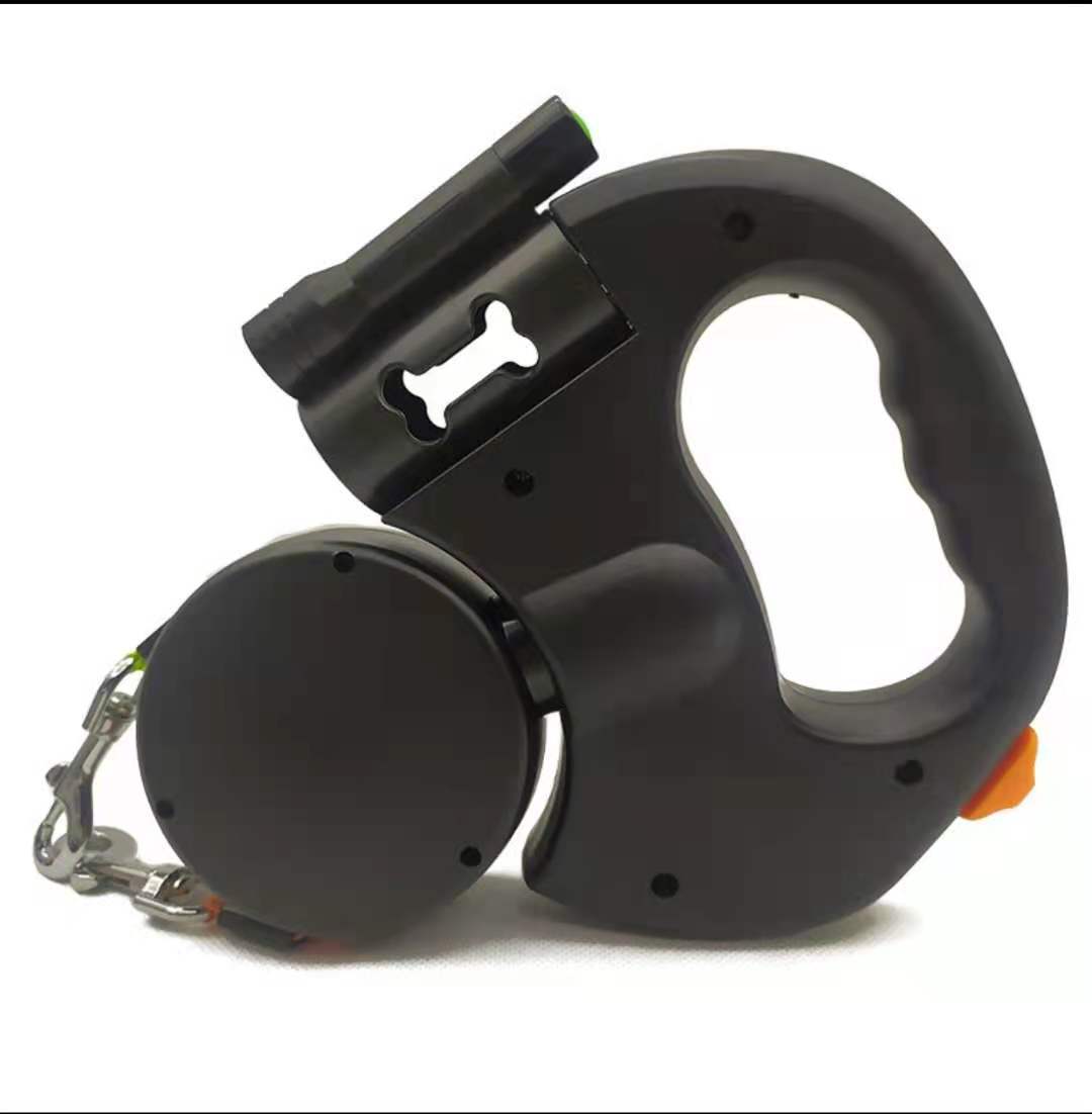 Pet Retractable Reflective Dual Leash with Light