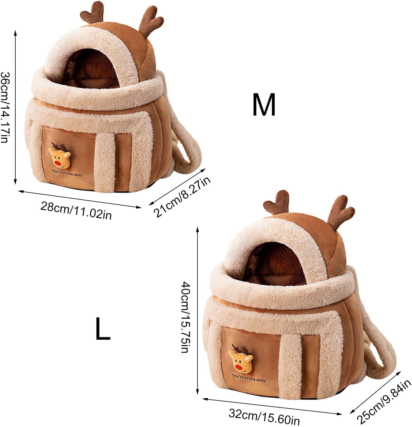 Plush Winter Pet Travel Carrier Backpack With Hand Warmers