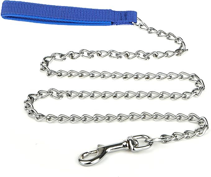 Heavy Duty Metal Pet Leash Chew-Proof Padded Handle