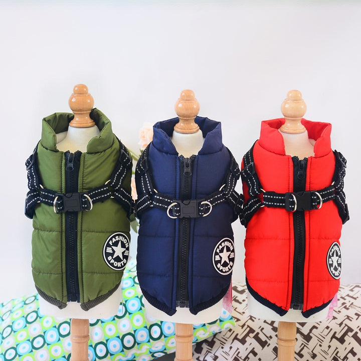 Pet Waterproof Winter Harness Coat Jacket