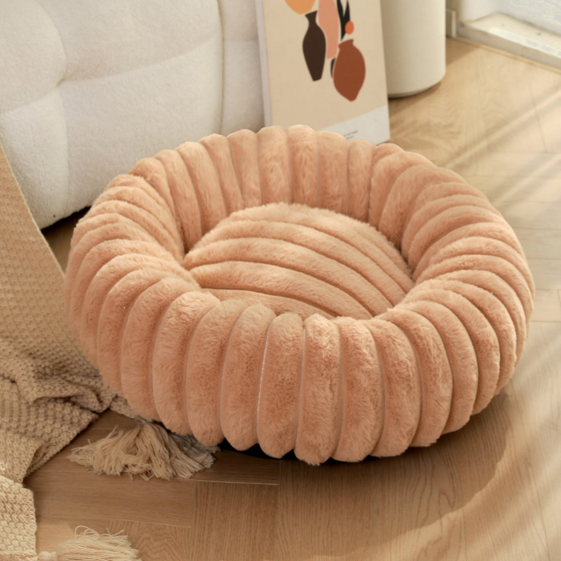 High Weight Plush Pet Bed Warm Round Nest