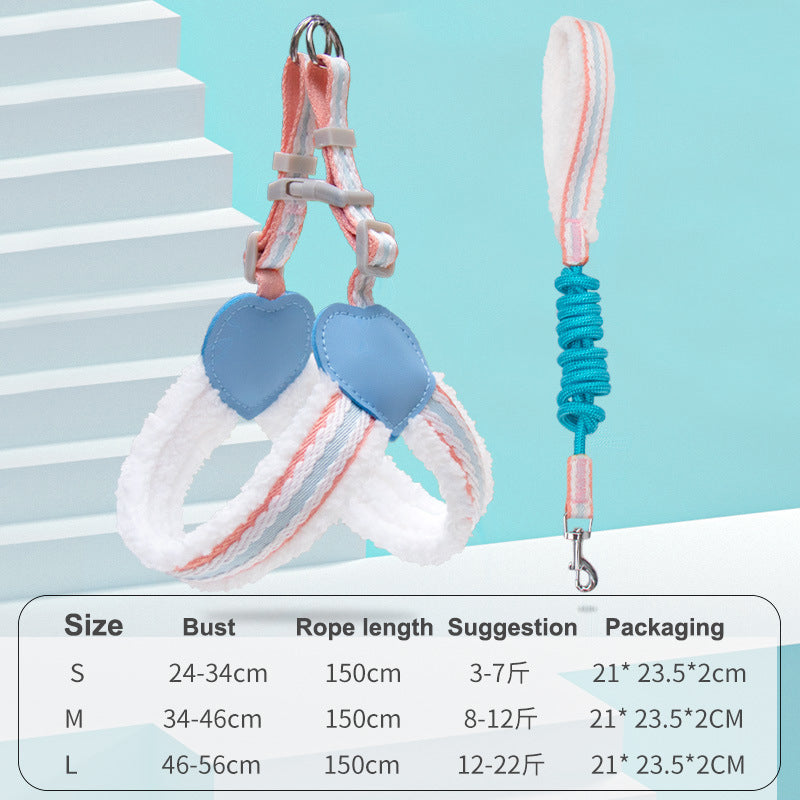 Summer Breathable Pet Chest Vest Leash Small Medium