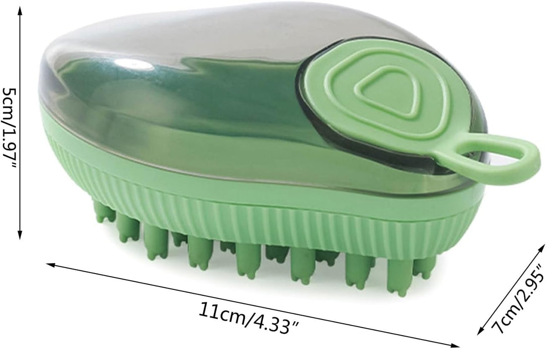 Silicone Pet Bath Brush With Soap Dispenser And Massager