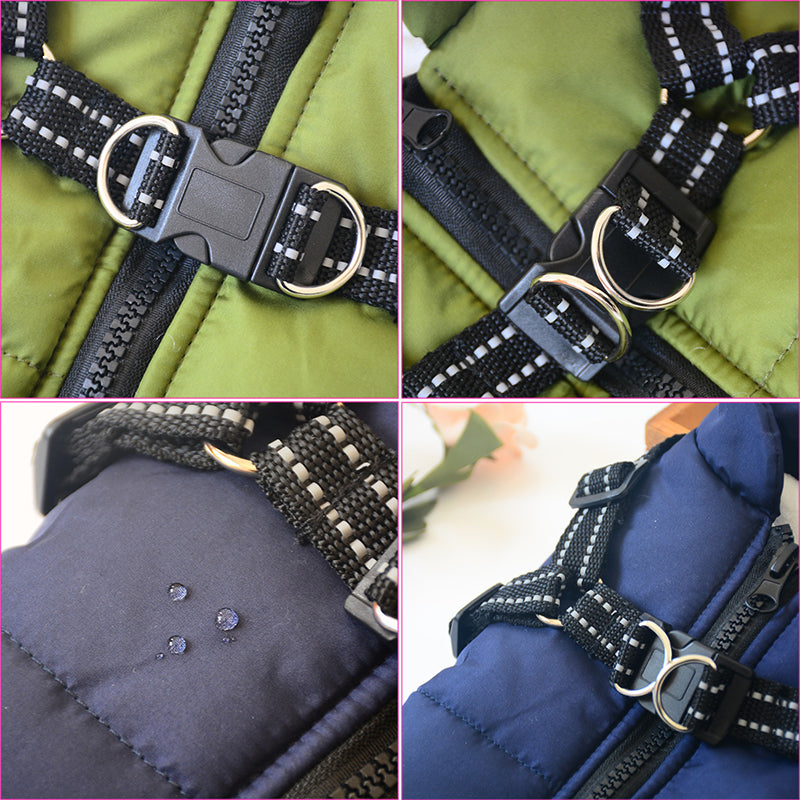 Pet Waterproof Winter Harness Coat Jacket
